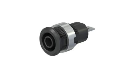 Staubli Black Socket Banana Socket, 4 mm Connector, Screw Termination, 24A, 1kV, Nickel Plating [49.7044-21]; 564-895