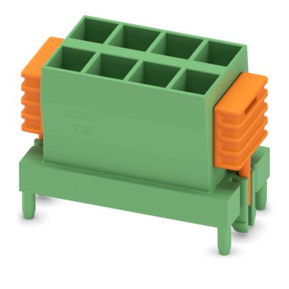 Phoenix Contact CDDC Series PCB Connector, 8-Contact, 5mm Pitch, Flange Mount, 2-Row, Crimp Termination [1016290]; 565-621