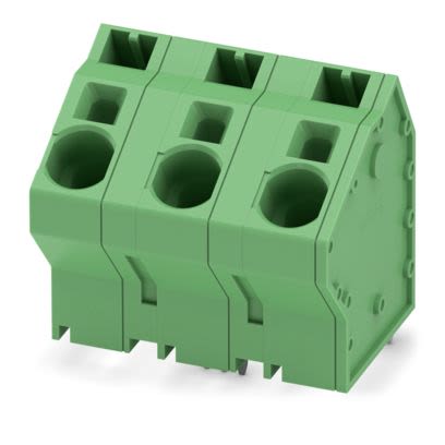 Phoenix Contact SPTA Series PCB Terminal Block, 3-Contact, 15mm Pitch, Wave Soldering, 1-Row, Push In Spring Termination [1034123]; 565-721