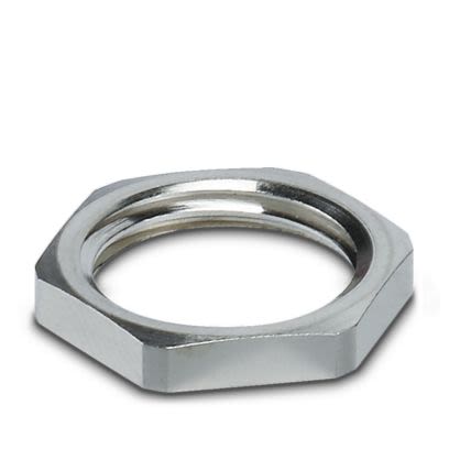 Phoenix Contact Silver Brass Cable Gland Locknut, M16mm Thread [3241147]; 566-114