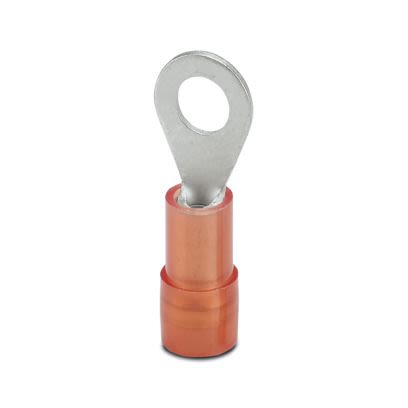 Phoenix Contact Insulated Ring Terminal, M4mm Stud Size, Red [3241203]; 566-123