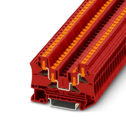 Phoenix Contact 1291897 Red, 4mm², 1-Level, Push In Termination [1291897]; 566-166