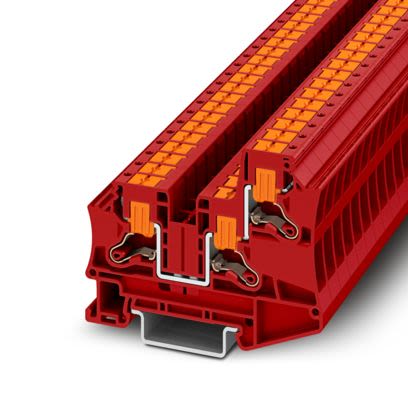 Phoenix Contact 1291917 Red, 6mm², 1-Level, Push In Termination [1291917]; 566-167