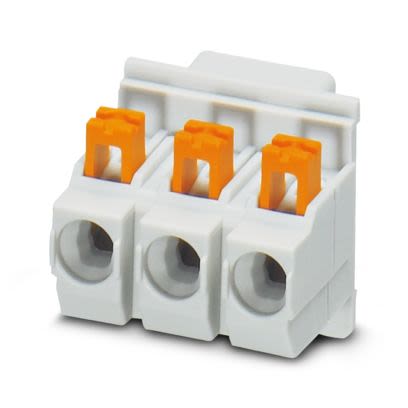 Phoenix Contact PCB Terminal Block, 3-Contact, 7.5mm Pitch, Wave Soldering, 1-Row, Push In Spring Termination [2201128]; 566-173