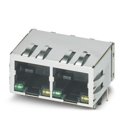 Phoenix Contact Female RJ45 Connector, PCB Mount, Through Hole Straight 2 Port 8 -Way [1149852]; 566-206