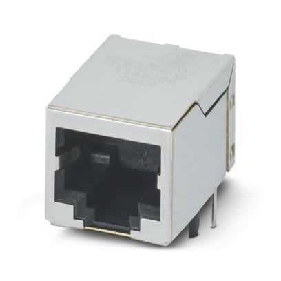 Phoenix Contact Female RJ45 Connector, PCB Mount, Through Hole Straight 2 Port 8 -Way [1149868]; 566-209