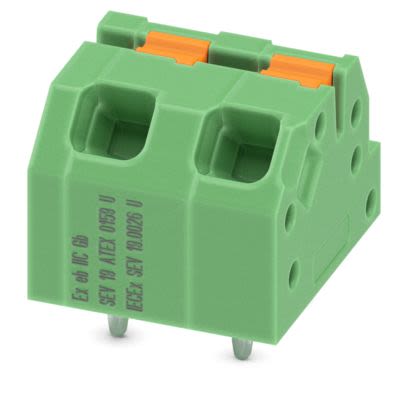 Phoenix Contact PCB Terminal Block, 2-Contact, 5mm Pitch, Wave Soldering, 1-Row, Push In Spring Termination [1071064]; 566-217