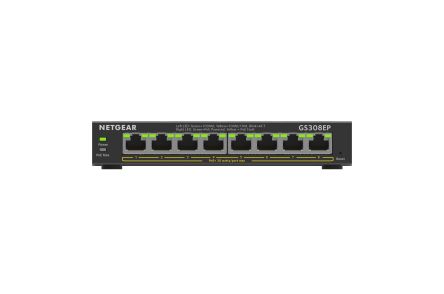 Netgear GS308EP-100UKS, Managed, Smart 8 Port Ethernet Switch With PoE [GS308EP-100UKS]; 567-153