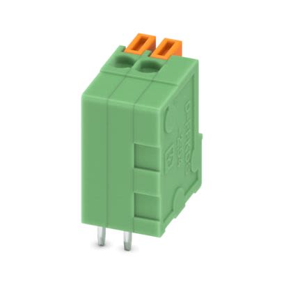 Phoenix Contact PCB Terminal Block, 2-Contact, 2.54mm Pitch, Wave Soldering, 1-Row, Push In Spring Termination [1789618]; 567-265