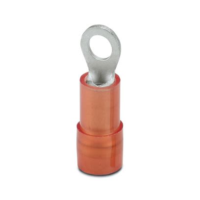Phoenix Contact Insulated Ring Terminal, M3mm Stud Size, Red [3241201]; 567-296