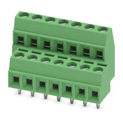 Phoenix Contact PCB Terminal Block, 7-Contact, 3.81mm Pitch, Wave Soldering, 2-Row, Plug In, Screw Termination [1708071]; 567-344