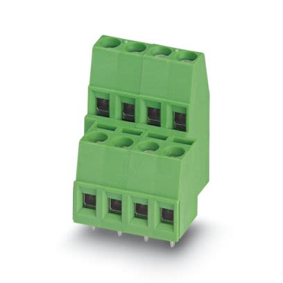 Phoenix Contact PCB Terminal Block, 2-Contact, 5mm Pitch, Wave Soldering, 2-Row, Plug In, Screw Termination [1725012]; 567-366