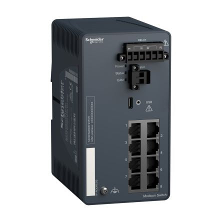 Schneider Electric MCSESM083F23F0H, Managed 8 Port Network Switch [MCSESM083F23F0H]; 577-138