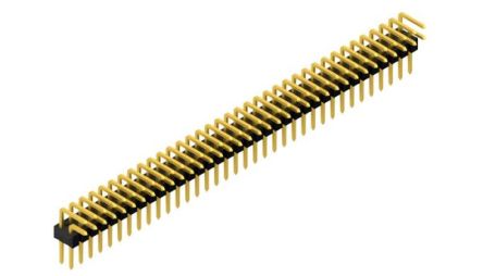 Fischer Elektronik SL Series Right Angle Through Hole PCB Connector, 72 Contact(s), 2.54 mm Pitch, 2 Row(s), Unshrouded [SL 4 025 72 G]; 577-665