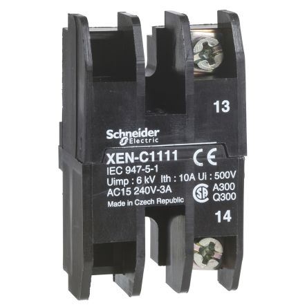 Schneider Electric Harmony Series Contact Block for Use with Push Button, 1 NC + 1 NO [XENC2151]; 578-371
