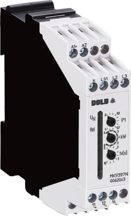 Dold 12 A MK 9397N Motor Load Monitor, 12 To 400 V ac [MK9397N.11/010 3AC24-400V AC12A UH=DC24V tv=0-10s]; 584-922