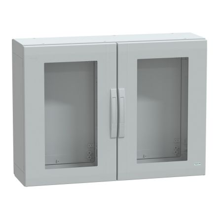 PanelSeT Series Fibreglass Reinforced Polyester Double-Door-Door Floor Standing Enclosure, Glazed Door Door, IP65, 750 [NSYPLA7103TG]; 585-427