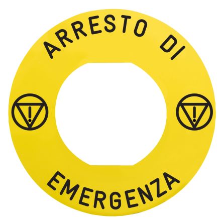 Marked Label for Use with Push Button, ARRESTO DI EMERGENZA, Emergency Stop [ZBY9630M]; 585-480