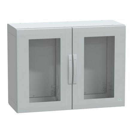 PanelSeT Series Fibreglass Reinforced Polyester Double-Door-Door Floor Standing Enclosure, Glazed Door Door, IP65, 750 [NSYPLA7104TG]; 585-496