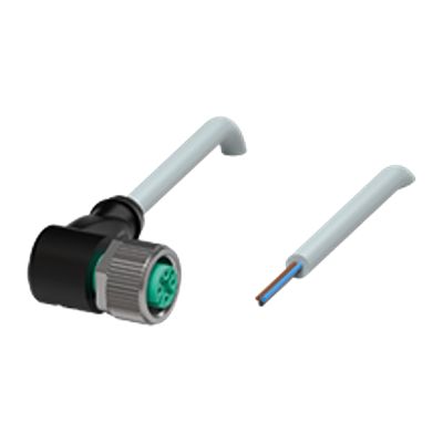 Pepperl + Fuchs Right Angle Female 3 way M12 to Straight 3 way Free Ends Sensor Actuator Cable, 5m [V11-W-5M-PVC]; 588-540