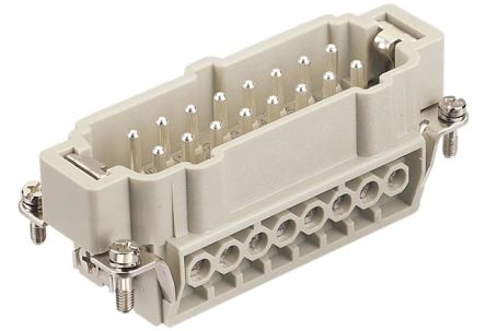 HARTING Heavy Duty Power Connector Insert, 16A, Male, Han E Series, 16 Contacts [09337162601]; 589-561