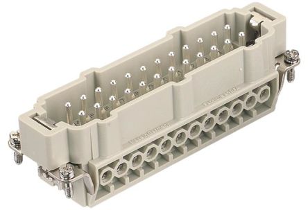 HARTING Heavy Duty Power Connector Insert, 16A, Male, Han E Series, 24 Contacts [09337242601]; 589-563