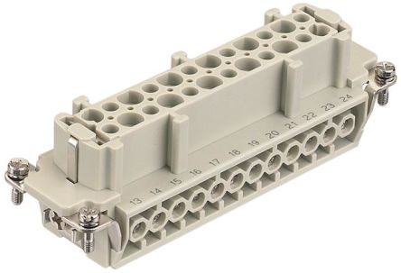HARTING Heavy Duty Power Connector Insert, 16A, Female, Han E Series, 24 Contacts [09337242701]; 589-564