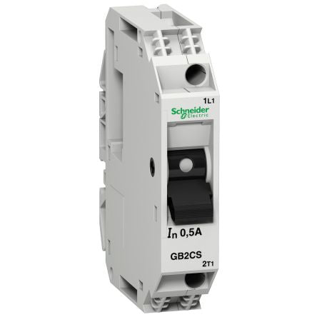 Schneider Electric Tesys Circuit Breaker - TeSyS GB2  Single Pole 250V ac Voltage Rating Clip-On, 500mA Current Rating [GB2CS05]; 589-844