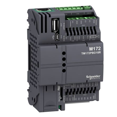 Schneider Electric TM172 Series Logic Controller for Use with M172, Modicon M171, 24 V Supply, Relay Output, 10-Input, [TM172PBG18R]; 589-849