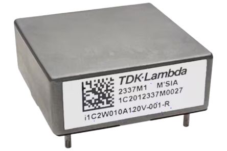 TDK-Lambda i1C DC-DC Converter, 12V dc/ 10A Output, 18 To 75 V dc Input, 200W, Through Hole, +120°C Max Temp -40°C Min [i1C4W010A120V-005-R]; 589-956