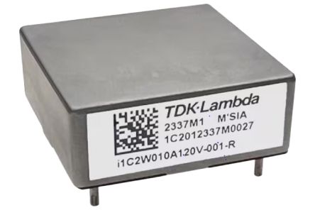 TDK-Lambda i1C DC-DC Converter, 12V dc/ 10A Output, 9.6 To 28 V dc Input, 200W, Through Hole, +120°C Max Temp -40°C Min [i1C4W010A120V-000-R]; 589-967