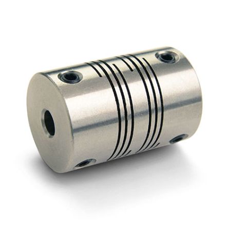 Ruland Beam Coupling, 31.8mm Outside Diameter, 8mm Bore, 44.5mm Length Flexible Beam Coupling [FSMR32-8-8-SS]; 591-525