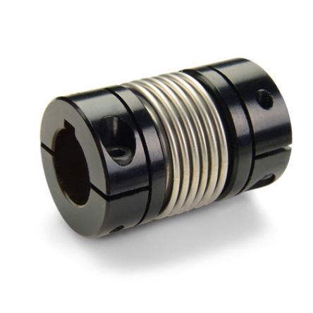 Ruland Bellows Coupling, 41.3mm Outside Diameter, 10mm Bore, 58.8mm Length Flexible Coupling [MBCLK41-10-10-A]; 593-459
