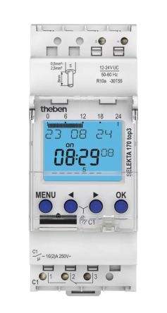 Theben Digital Time Switch 12 → 24 V ac, 1-Channel [1704130]; 597-185