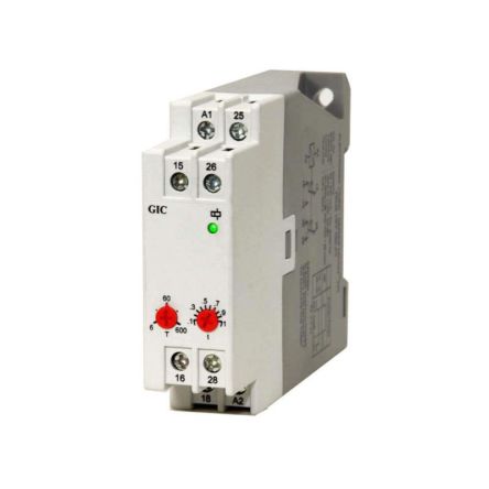 GIC Micon 175 Series Series DIN Rail Mount Timer Relay, 24 → 240V ac/dc, DPDT [23GDT0]; 597-200
