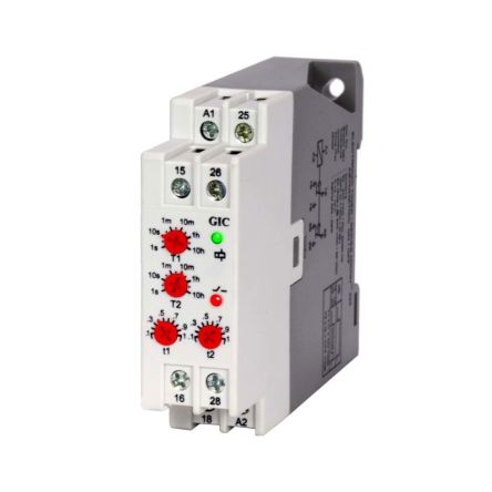 GIC Micon 175 Series Series DIN Rail Mount Timer Relay, 24 → 240V ac/dc, DPDT [2A5DT5]; 597-202