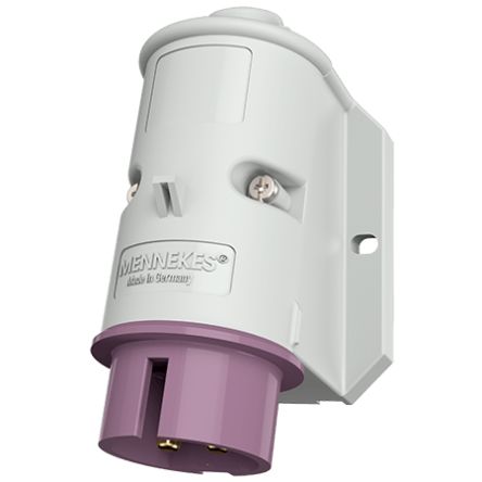 MENNEKES, 1955 IP44 White Wall Mount 2P Industrial Power, Rated At 16A, 20 → 25 V [1955]; 597-551