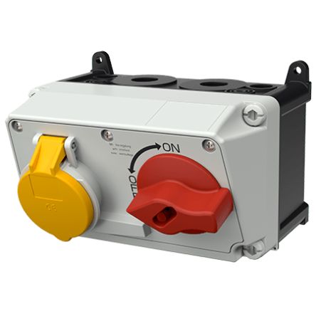 MENNEKES Switchable IP44 Industrial Interlock 3P, Earthing Position 4h, 16A, 110 V [7602]; 597-591