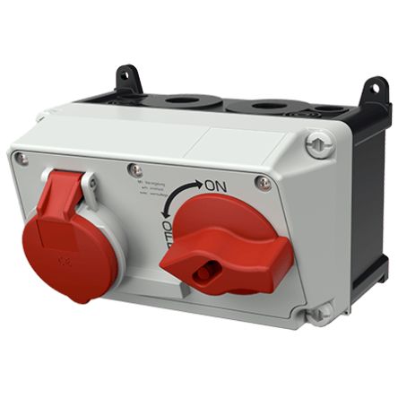 MENNEKES Switchable IP44 Industrial Interlock 4P, Earthing Position 6h, 16A, 400 V [7605]; 597-592