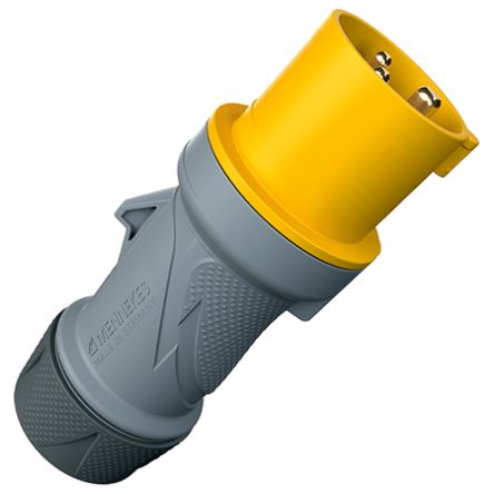 MENNEKES, 135 IP54 Grey, Yellow 3P Industrial Power Plug, Rated At 16A, 110 V No [13501]; 597-599