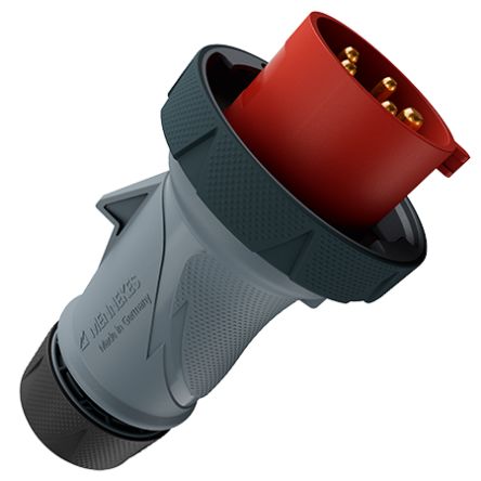 MENNEKES, 136 IP67, IP69 Grey, Red 5P Industrial Power Plug, Rated At 32A, 400 V No [13629]; 597-613