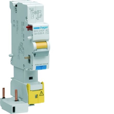 Hager BFH Series RCCB, 25A, 1P+N Pole, 300mA, Type A-HI [BFH225F]; 597-983