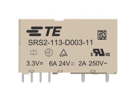 TE Connectivity PCB Mount Force Guided Relay, 4.5V dc Coil Voltage, 2 Pole, SPDT [1-8588004-3]; 598-016