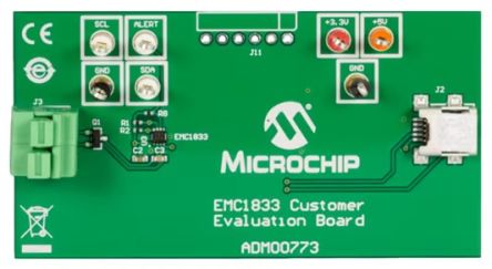 Microchip EMC1833 Remote Temperature Sensor Evaluation Board Temperature Sensor Evaluation Kit for ADM00773 EMC1833 [ADM00773]; 598-495