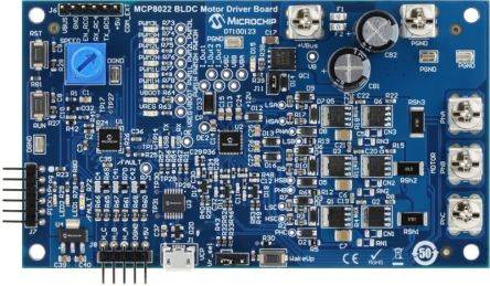 Microchip MCP8022 BLDC Motor Driver Board Evaluation Board for DT100123 for Brushless DC Motor [DT100123]; 599-085