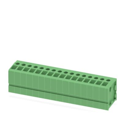 Phoenix Contact PCB Terminal Block, 16-Contact, 5mm Pitch, Wave Soldering, 1-Row, Plug In, Screw Termination [1700607]; 599-215