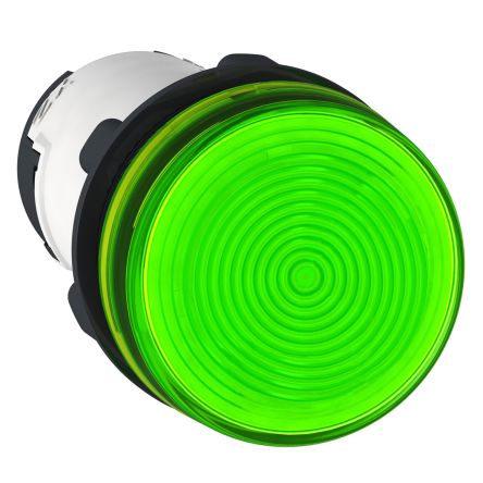 Schneider Electric, Harmony, Panel Mount Green Incandescent Pilot Light, 22mm Cutout, IP54, Round, 230V ac [XB7EV73P]; 599-643