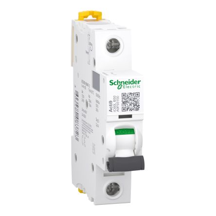 Schneider Electric Acti9 Acti9 iC60 MCB Mini Circuit Breaker, 1P, 50A Curve B, 500V AC, 72V DC, 15 kA Breaking Capacity [A9F93150]; 599-661
