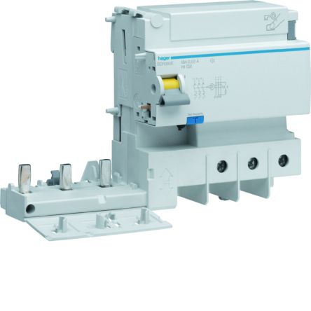 Hager BDH RCD, 125A, 3 Pole, 30mA, Type A-HI, 500V [BDH380E]; 599-886