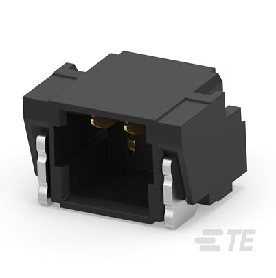 TE Connectivity 2483 Series Right Angle Surface PCB Header, 2 Contact(s), 0.8 mm Pitch, 1 Row(s), Shrouded [2483190-2]; 600-522